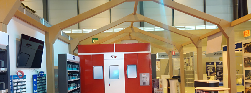 Arquitectura efímera en cartón: el stand sostenible de General Paint Europe en Motortec IFEMA